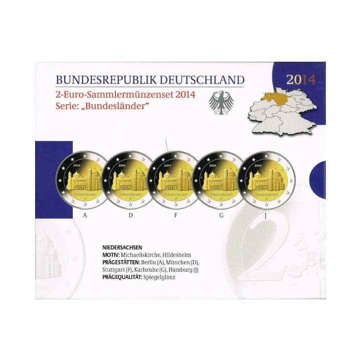 Germany Official 2 Euro Set 2014 Proof