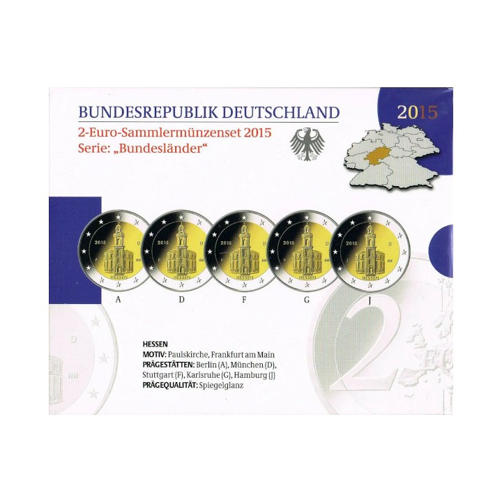 Germany Official 2 Euro Set 2015 Proof