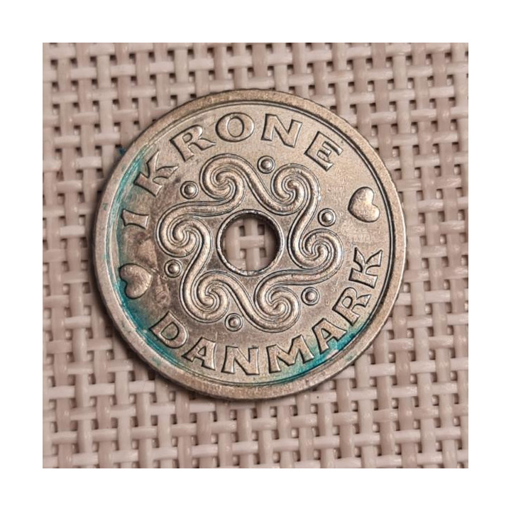 Denmark 1 Krone 1992 KM-873 VF/XF