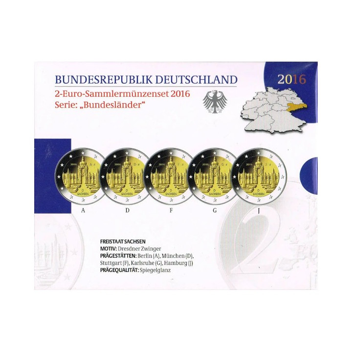 Germany Official 2 Euro Set 2016 Proof