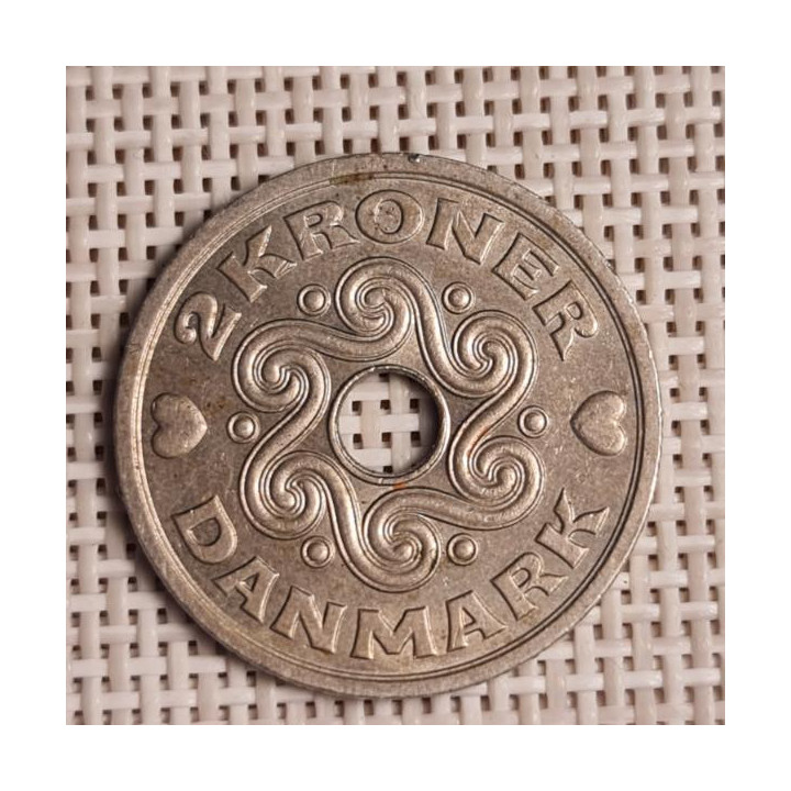 Denmark 2 Kroner 1993 KM-874 VF/XF