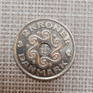 Denmark 2 Kroner 2002 KM-874 VF/XF