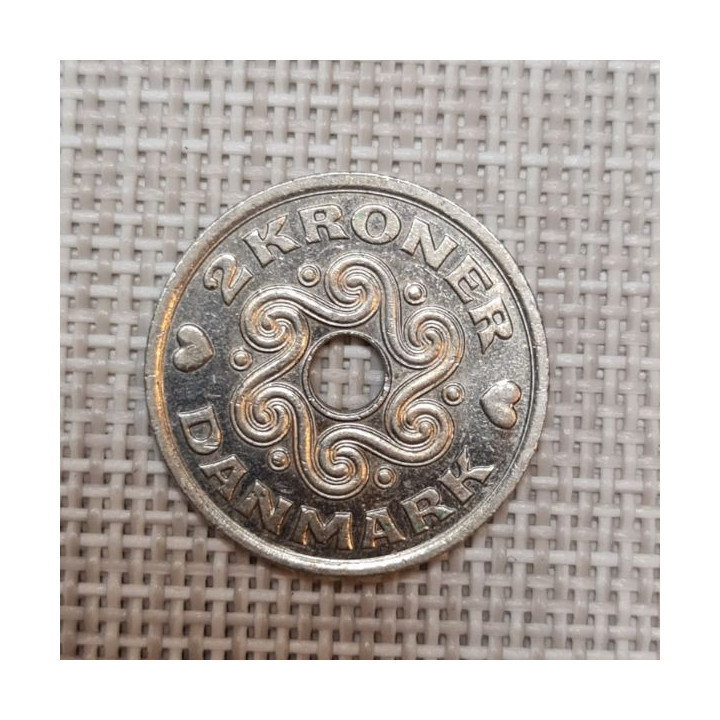 Denmark 2 Kroner 2002 KM-874 VF/XF