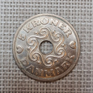 Denmark 5 Kroner 1990 KM-869 VF/XF