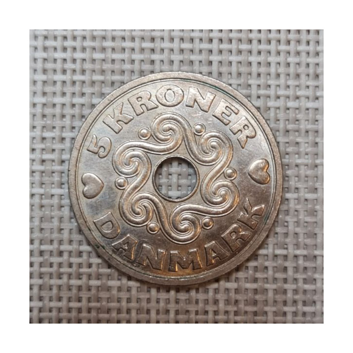 Denmark 5 Kroner 1990 KM-869 VF/XF