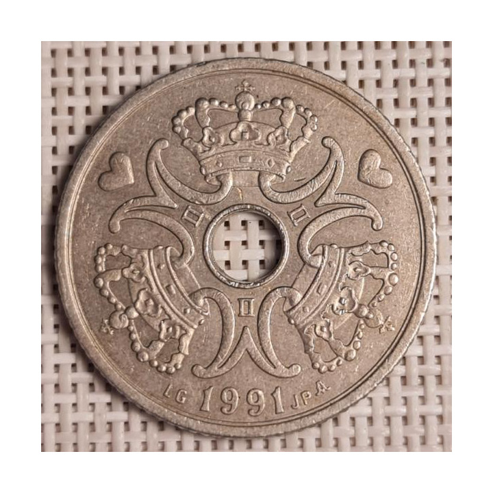 Denmark 5 Kroner 1991 KM-869 VF/XF