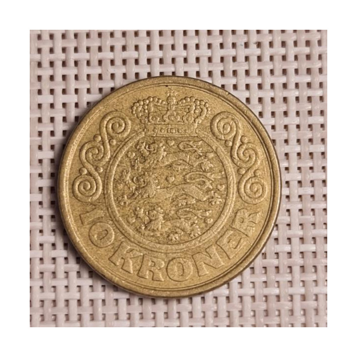 Denmark 10 Kroner 1989 KM-867 VF