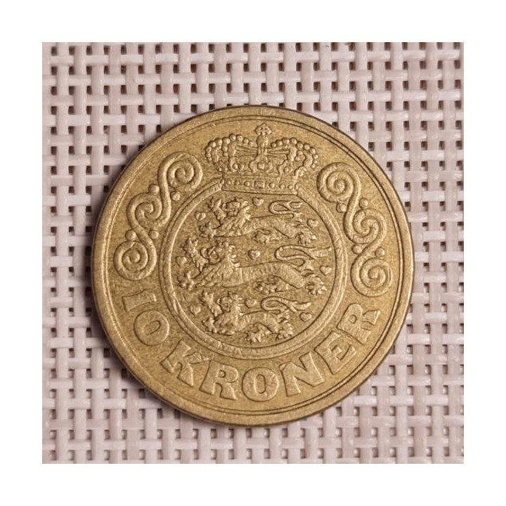 Denmark 10 Kroner 1990 KM-867 VF