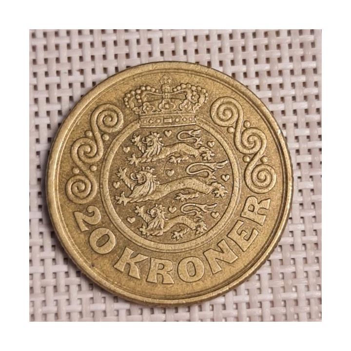 Denmark 20 Kroner 1990 KM-871 VF
