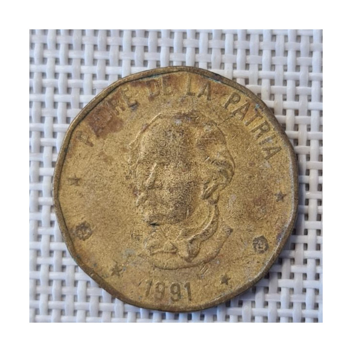 Dominican Republic 1 Peso 1991 KM-80.1 VF
