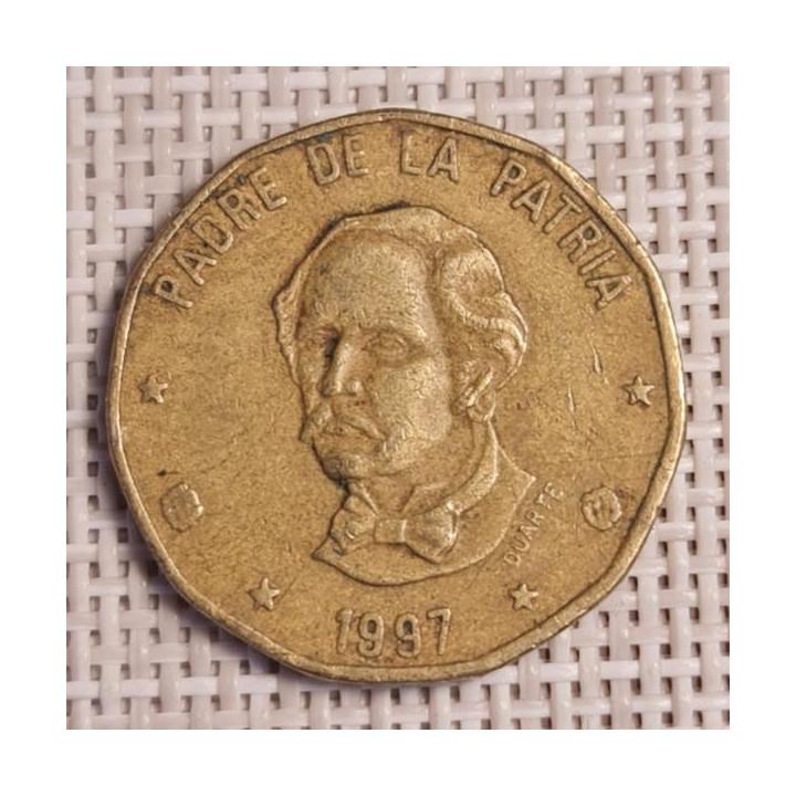 Dominican Republic 1 Peso 1997 KM-80.1 VF