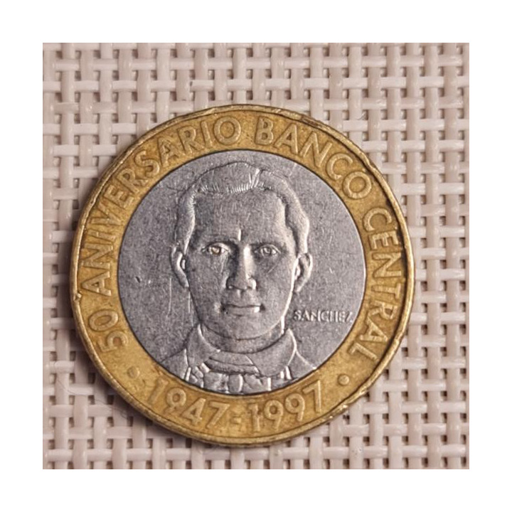 Dominican Republic 5 Pesos 1997 "Central Bank" KM-88 VF