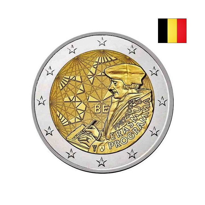 Belgium 2 Euro 2022 "Erasmus" BU (Dutch, Coin Card)