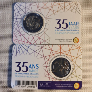 Belgium 2 Euro 2022 "Erasmus" BU (Dutch, Coin Card)
