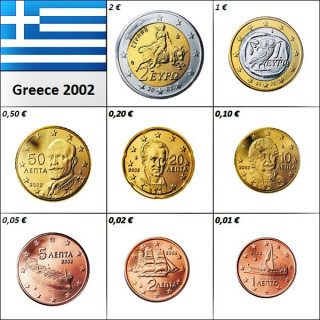 Greece Euro Set (3,88€) 2002 (S) UNC