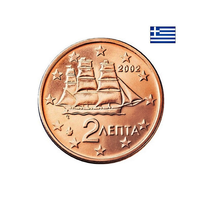 Greece 2 Euro Cent 2002 KM-182 UNC