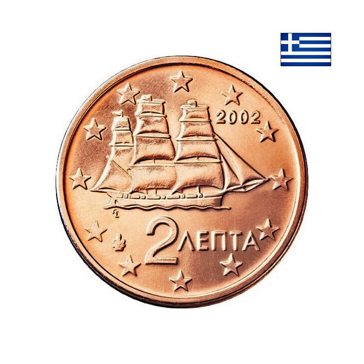 Greece 2 Euro Cent 2002 KM-182 UNC