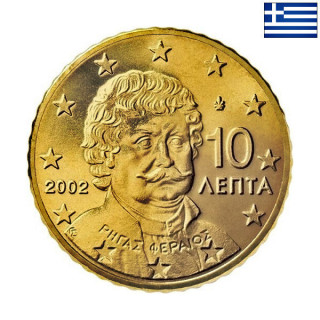 Greece 10 Euro Cent 2002 KM-184 UNC