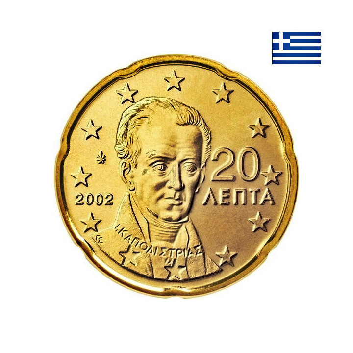 Greece 20 Euro Cent 2002 KM-185 UNC