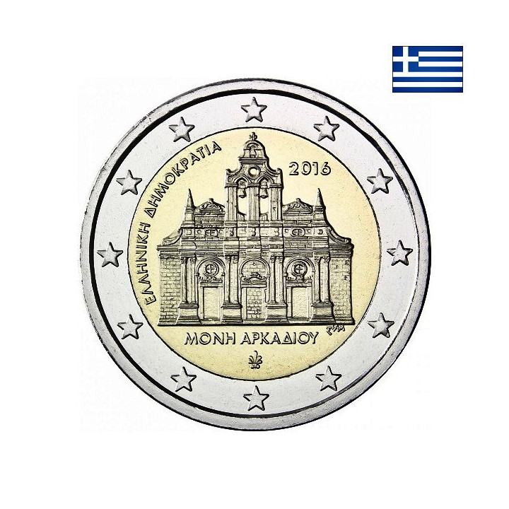 Greece 2 Euro 2016 "Arkadi Monastery" UNC