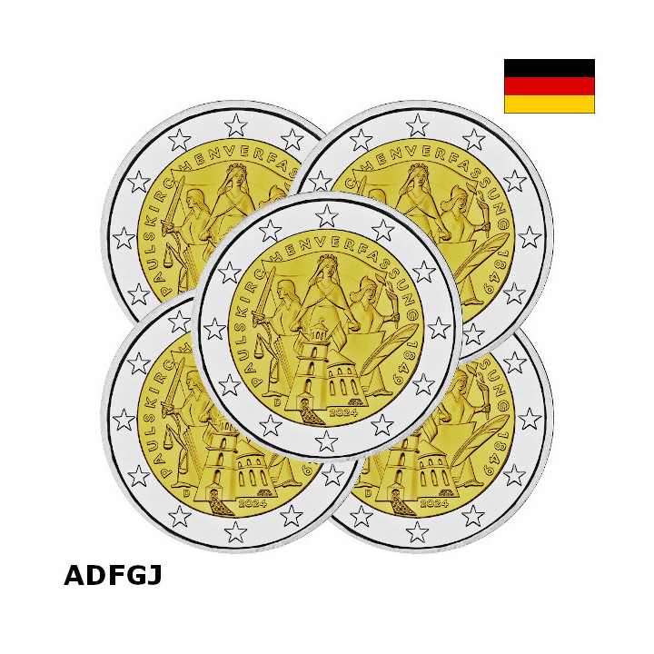Germany 2 Euro 2024 ADFGJ "Constitution" UNC