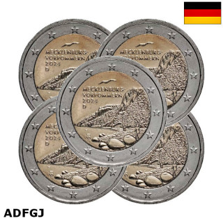 Germany 2 Euro 2024 ADFGJ "Mecklenburg-Vorpommern" UNC