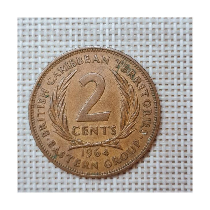 Eastern Caribbean 2 Cents 1964 KM-3 VF