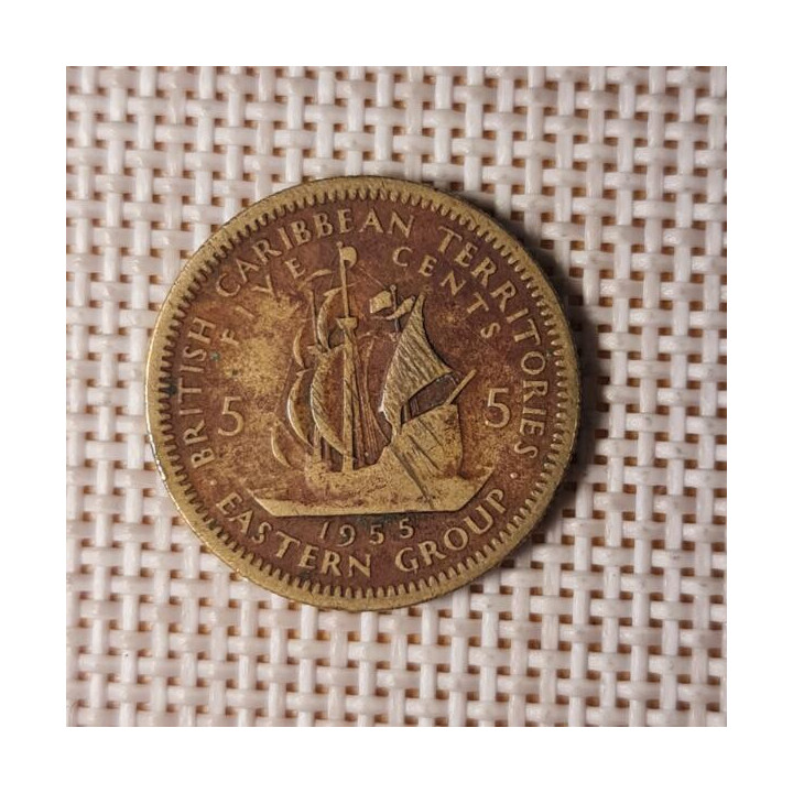 Eastern Caribbean 5 Cents 1955 KM-4 VF