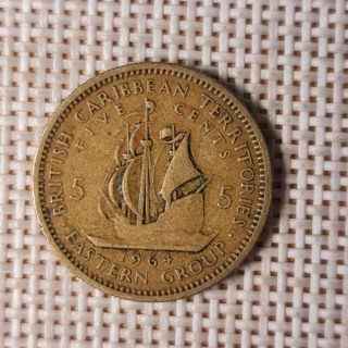 Eastern Caribbean 5 Cents 1964 KM-4 VF