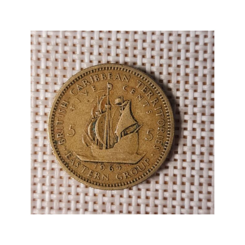 Eastern Caribbean 5 Cents 1964 KM-4 VF