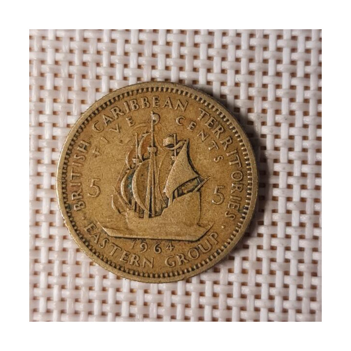 Eastern Caribbean 5 Cents 1964 KM-4 VF