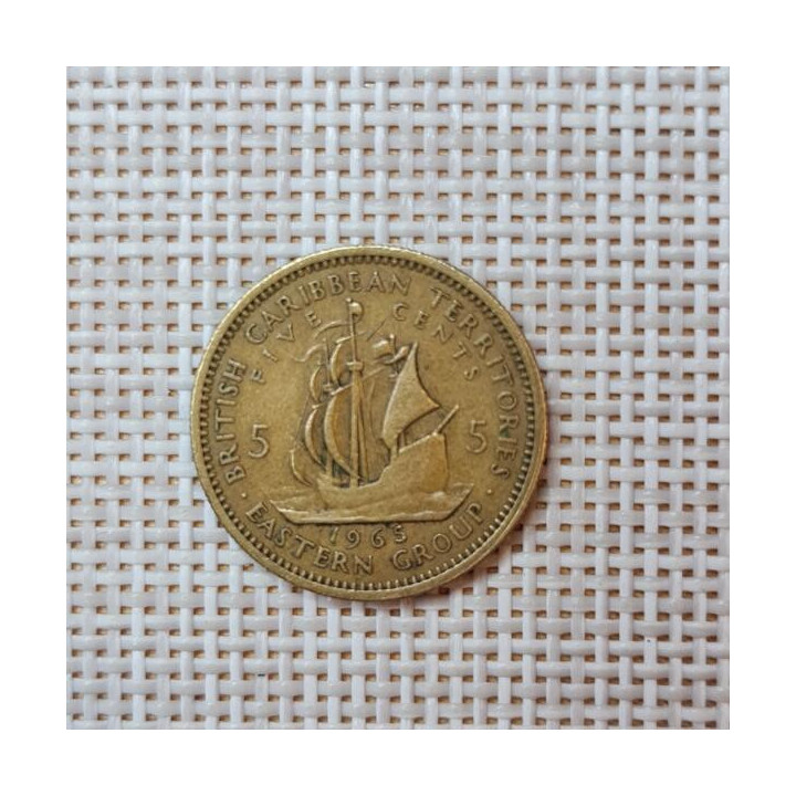 Eastern Caribbean 5 Cents 1965 KM-4 VF