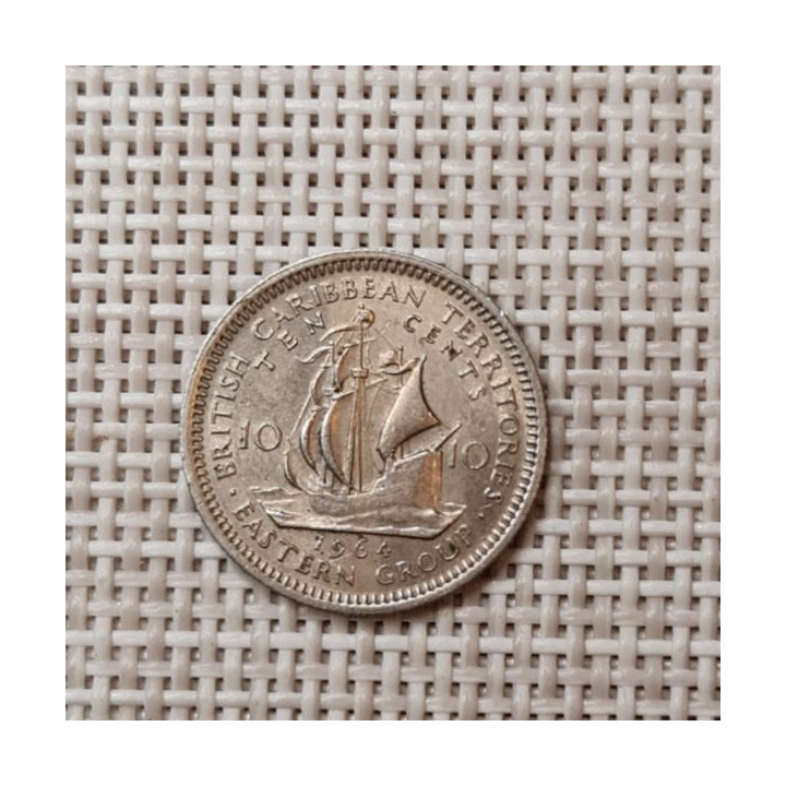 Eastern Caribbean 10 Cents 1964 KM-5 XF
