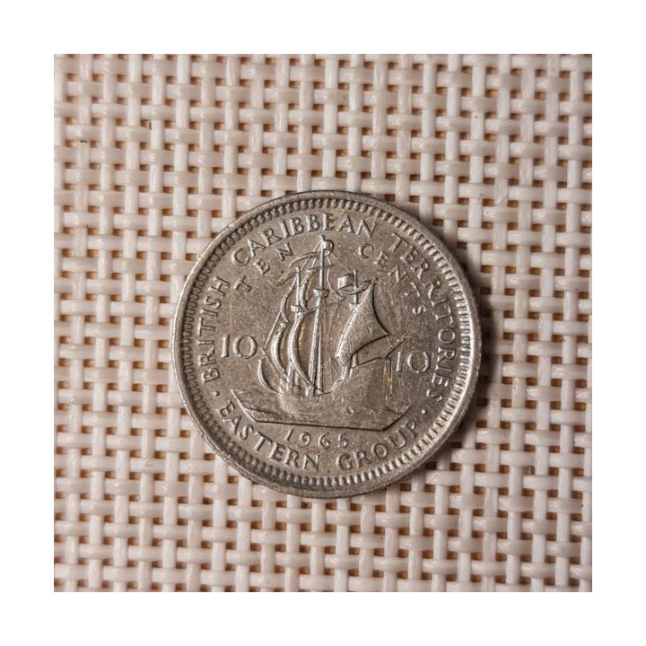 Eastern Caribbean 10 Cents 1965 KM-5 VF