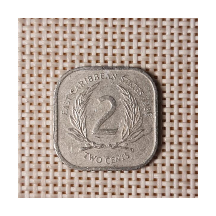 Eastern Caribbean 2 Cents 1986 KM-11 VF