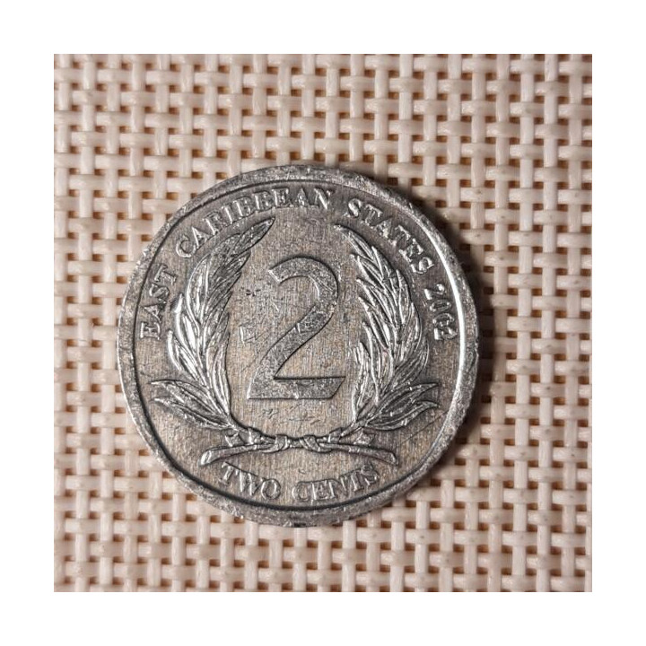 Eastern Caribbean 2 Cents 2002 KM-35 VF