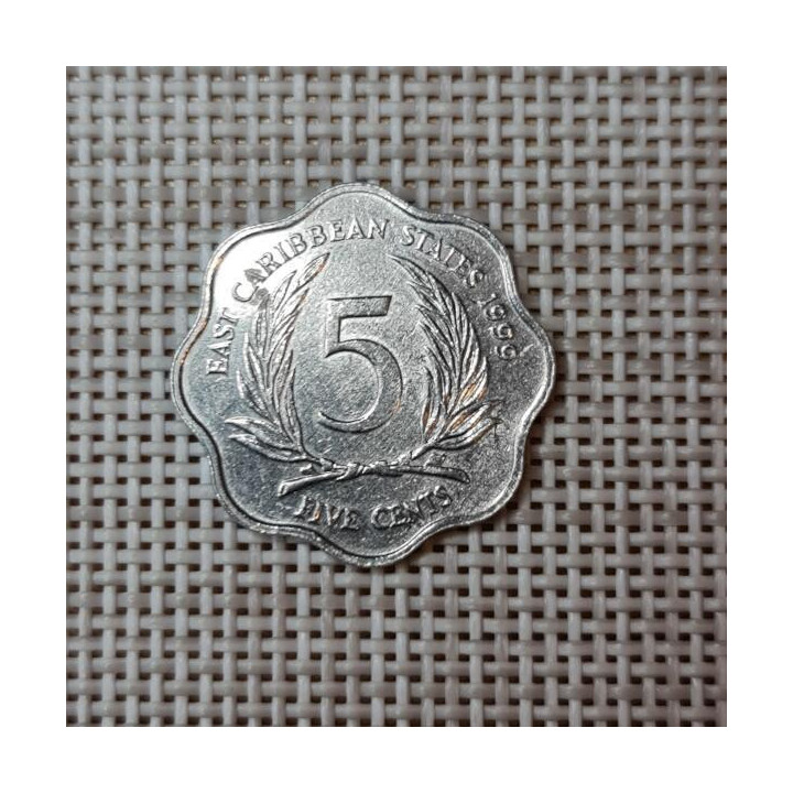 Eastern Caribbean 5 Cents 1999 KM-12 VF