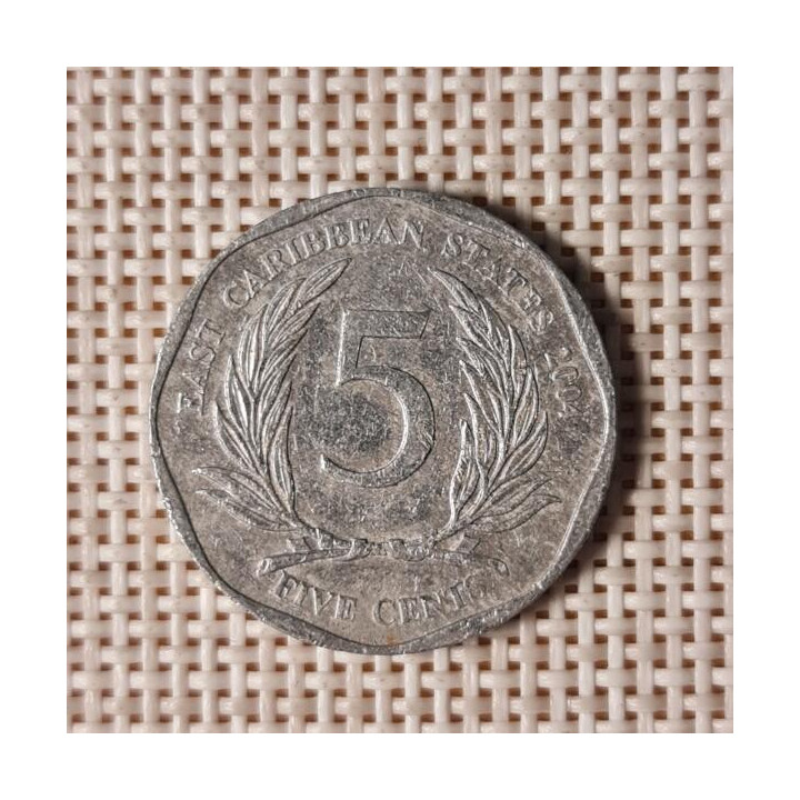 Eastern Caribbean 5 Cents 2004 KM-36 VF