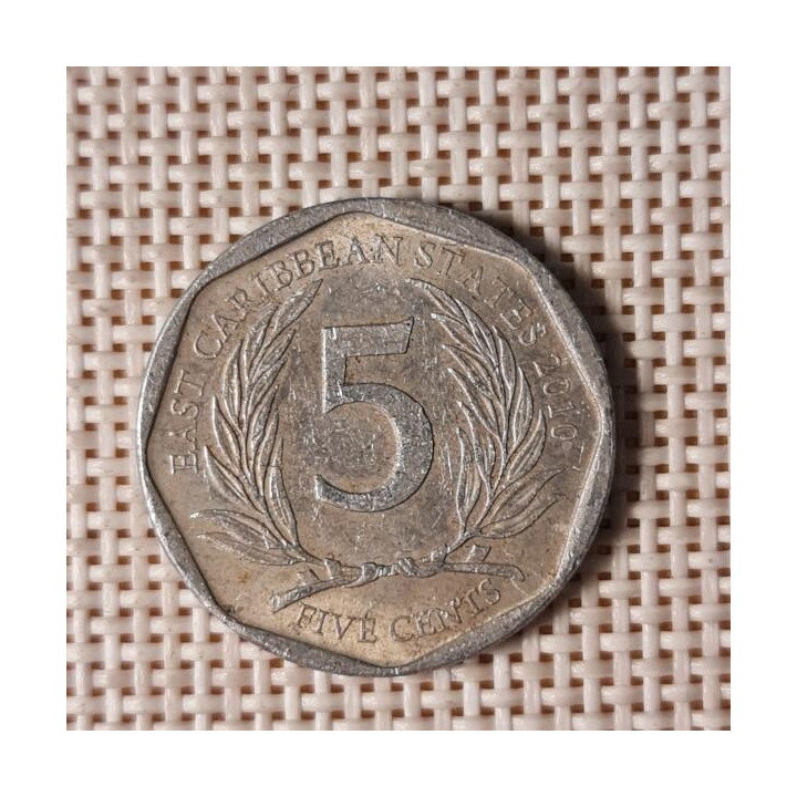 Eastern Caribbean 5 Cents 2010 KM-36 VF