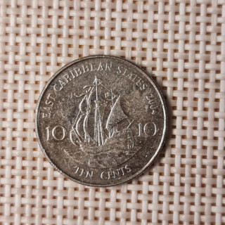 Eastern Caribbean 10 Cents 2004 KM-37 VF