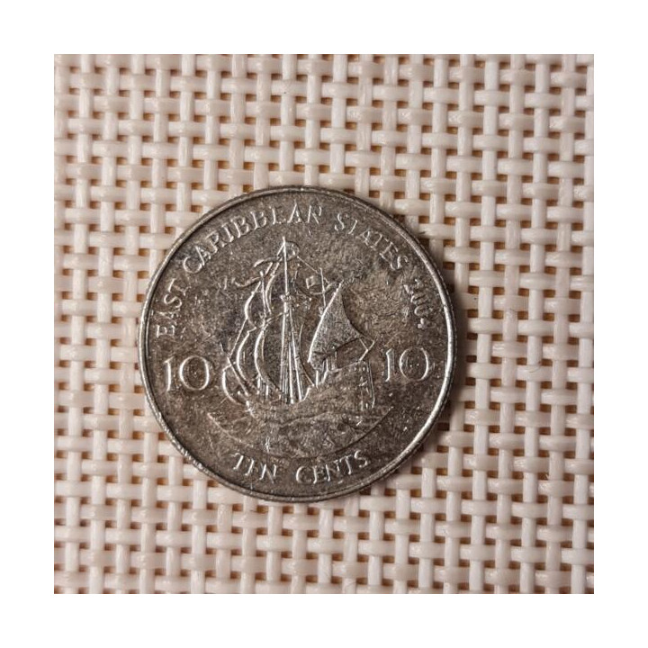 Eastern Caribbean 10 Cents 2004 KM-37 VF