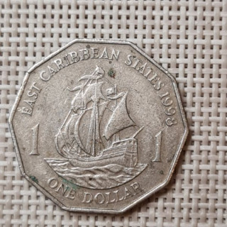 Eastern Caribbean 1 Dollar 1998 KM-20 VF