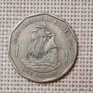 Eastern Caribbean 1 Dollar 2002 KM-39 VF