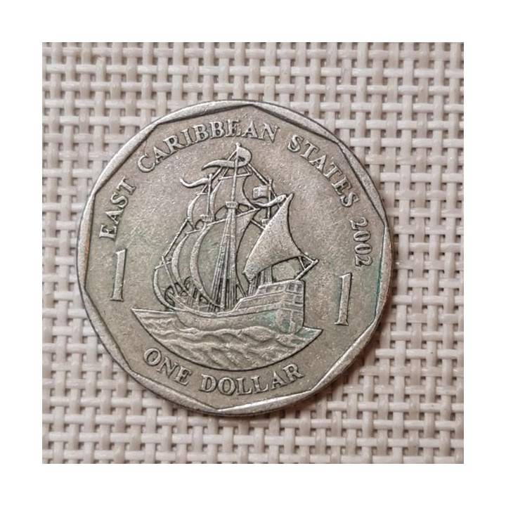 Eastern Caribbean 1 Dollar 2002 KM-39 VF