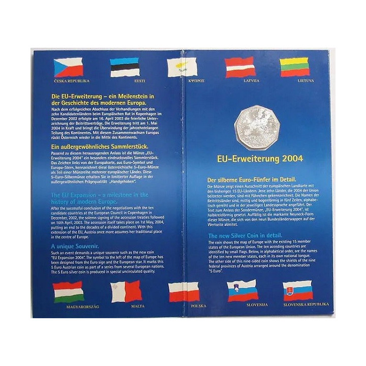 Austria 5 Euro 2004 "Enlargement" KM-3122 BU (Blister)