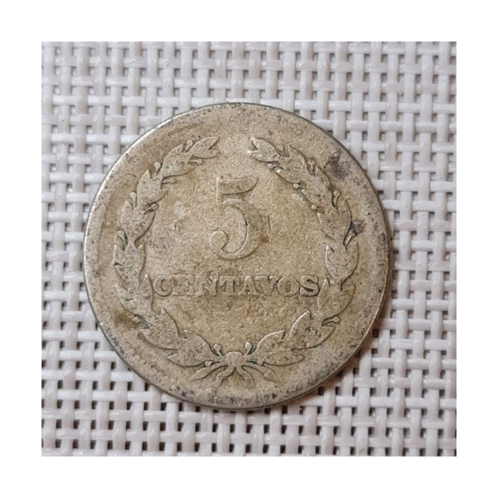El Salvador 5 Centavos 1944 KM-134a F