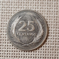 El Salvador 25 Centavos 1993 KM-157b VF
