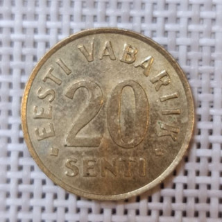 Estonia 20 Senti 1992 KM-23 VF