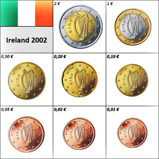 Ireland Euro Set (3,88€) 2002 UNC
