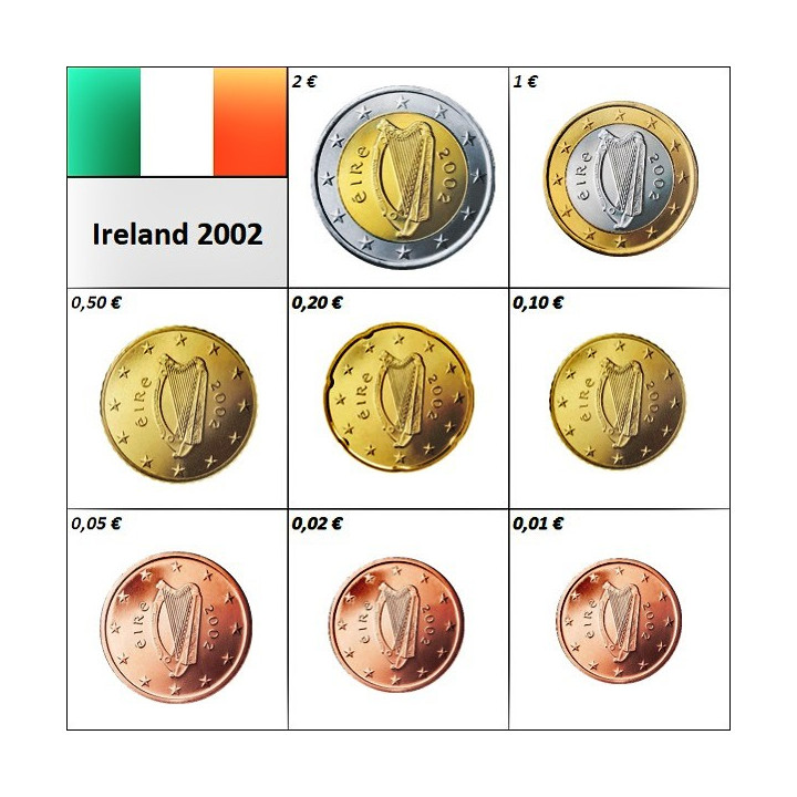 Ireland Euro Set (3,88€) 2002 UNC